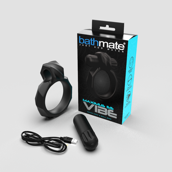 Ерекційне кільце з віброкулею Bathmate Maximus VIBE 55mm, перезаряджається SO7501 фото - купити в секс-шопі Чорний Кролик