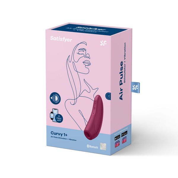 Вакуумний кліторальний стимулятор Satisfyer Curvy 1+ Rose Red з керуванням через інтернет SO3780 фото - купити в секс-шопі Чорний Кролик
