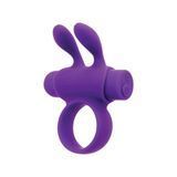 Ерекційне віброкільце S Pleasures Premium Rabbit Ring фіолетове, зі знімною віброкулею та вушками SX4590 фото - купити в секс-шопі Чорний Кролик