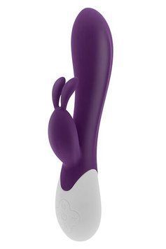 Вібратор-кролик S Pleasures Premium Corabi Rabbit, фіолетовий, вушка для клітора, 16 режимів, нагрів SX1616 фото - купити в секс-шопі Чорний Кролик