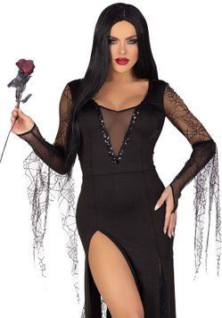 Костюм Мортіші Аддамс Leg Avenue Sexy Spooky Morticia M SO9216 фото - купити в секс-шопі Чорний Кролик