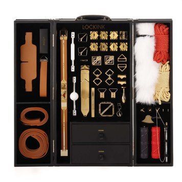 БДСМ-набір LOCKINK All-in-1 BDSM Play Kit, коричневий, ремені, маска, кляпи, анальні пробки, свічки SX0820 фото - купити в секс-шопі Чорний Кролик
