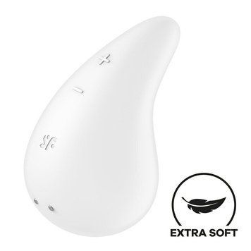 Вібратор для зовнішньої стимуляції Satisfyer Dew Drop White, 2 мотори, 12 режимів, м&rsquo;який корпус SX1212 фото - купити в секс-шопі Чорний Кролик