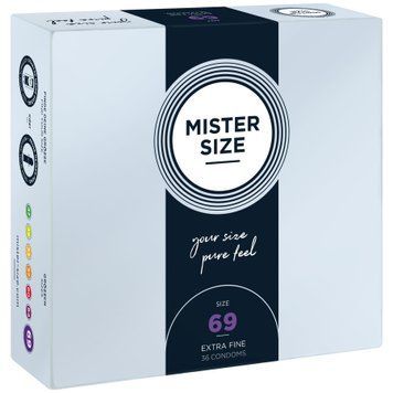 Презервативи Mister Size - pure feel - 69 (36 condoms), товщина 0,05 мм SO8055 фото - купити в секс-шопі Чорний Кролик