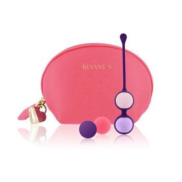Набір вагінальних кульок Rianne S: Pussy Playballs Coral, маса 15, 25, 35, 55г, моноліт, косметичка SO3888 фото - купити в секс-шопі Чорний Кролик