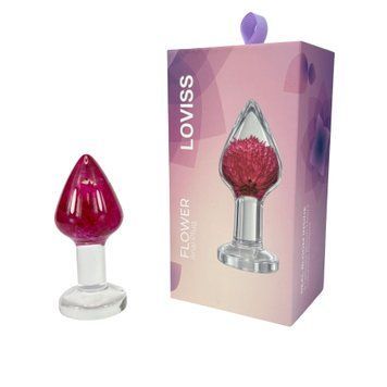 Розкішна анальна пробка Loviss Gomphrena Globosa Anal Plug зі справжнім амарантом усередині SX3988 фото - купити в секс-шопі Чорний Кролик