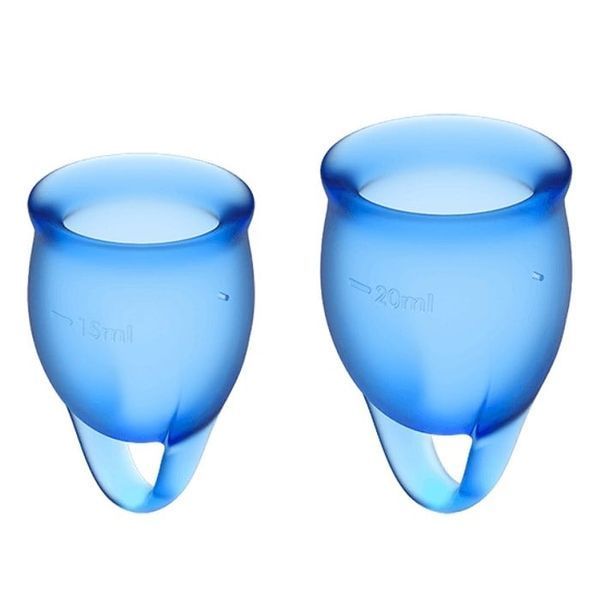 Менструальні чаші Satisfyer Feel Confident (Dark Blue) 500354 фото - купити в секс-шопі Чорний Кролик