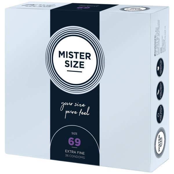 Презервативи Mister Size - pure feel - 69 (36 condoms), товщина 0,05 мм SO8055 фото - купити в секс-шопі Чорний Кролик
