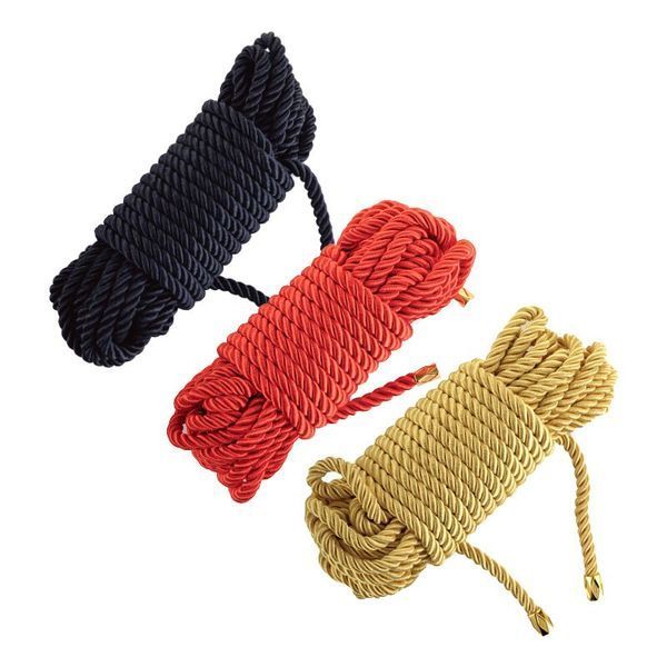 Мотузка для шибарі LOCKINK SEVANDA Shibari Pratice Rope, золотиста, 8 м, нейлон+бавовна SX0881 фото - купити в секс-шопі Чорний Кролик