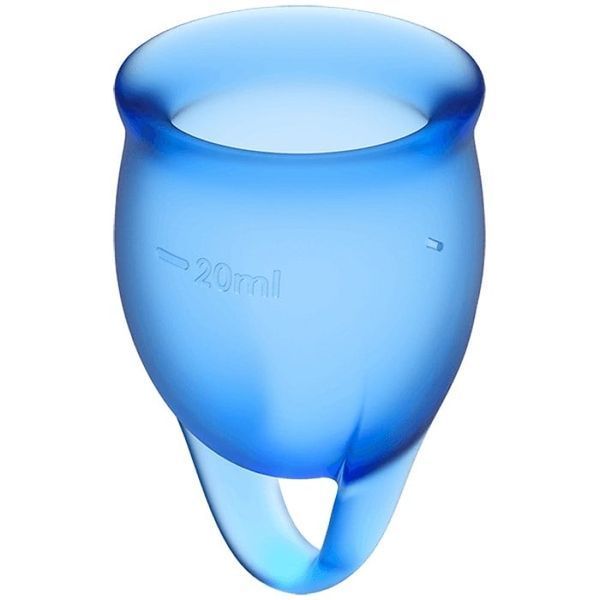 Менструальні чаші Satisfyer Feel Confident (Dark Blue) 500354 фото - купити в секс-шопі Чорний Кролик