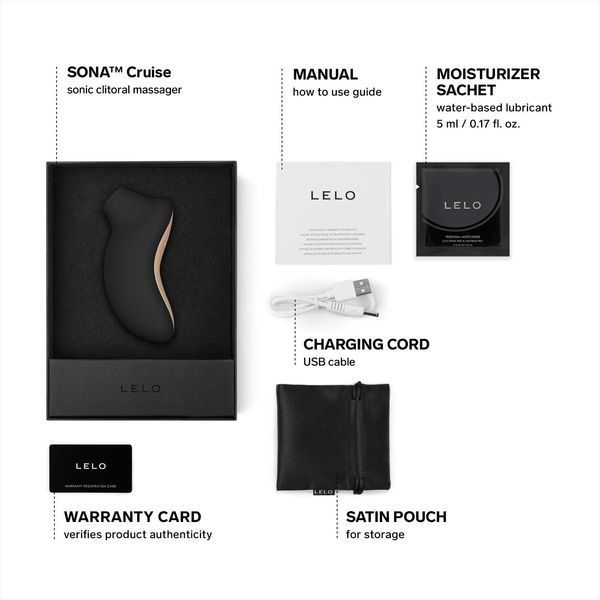 Звуковий стимулятор LELO SONA Cruise Black SX2550 фото - купити в секс-шопі Чорний Кролик