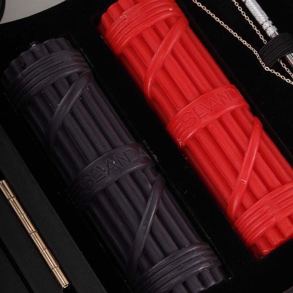 БДСМ-набір LOCKINK All-in-1 BDSM Play Kit, коричневий, ремені, маска, кляпи, анальні пробки, свічки SX0820 фото - купити в секс-шопі Чорний Кролик