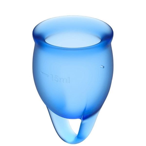 Менструальні чаші Satisfyer Feel Confident (Dark Blue) 500354 фото - купити в секс-шопі Чорний Кролик