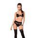 Комплект білизни Passion Exclusive TONYA SET XXL/XXXL, black, трусики, ліф, пояс для панчох PS24112 фото 1