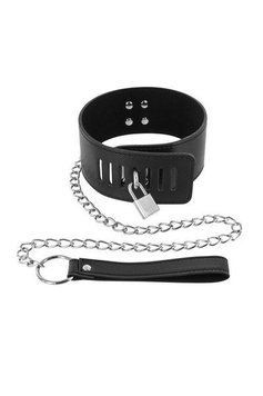 Нашийник з повідцем Fetish Tentation Padlock and Leash SO3729 фото - купити в секс-шопі Чорний Кролик