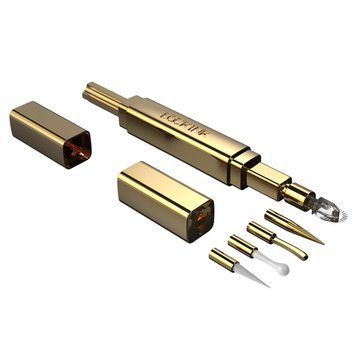 Тиклер зі змінними насадками LOCKINK 5-head Flirting Tickler, золотистий корпус, 5 наконечників SX0838 фото - купити в секс-шопі Чорний Кролик
