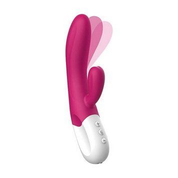 Вібратор-кролик Liebe Bend It Plus Rechargeable Cerise, гнучкий, 2 мотори, 10 режимів SX4646 фото - купити в секс-шопі Чорний Кролик