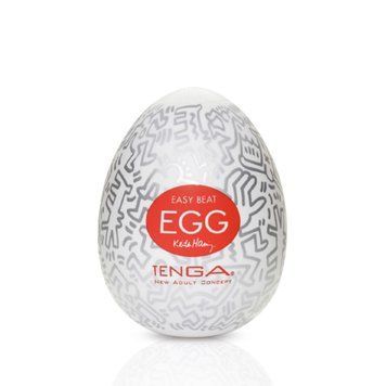 Мастурбатор-яйце Tenga Keith Haring Egg Party SO1650 фото - купити в секс-шопі Чорний Кролик