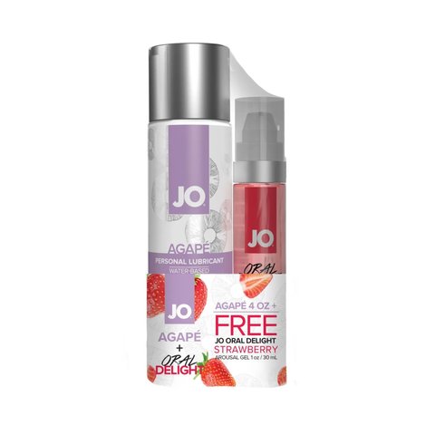 Комплект System JO GWP — Agape 120 ml & Oral Delight — Strawberry 30 мл SO6770 фото - купити в секс-шопі Чорний Кролик