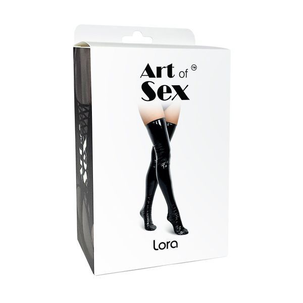 Сексуальні вінілові панчохи Art of Sex - Lora, розмір L, колір червоний SO7339 фото - купити в секс-шопі Чорний Кролик
