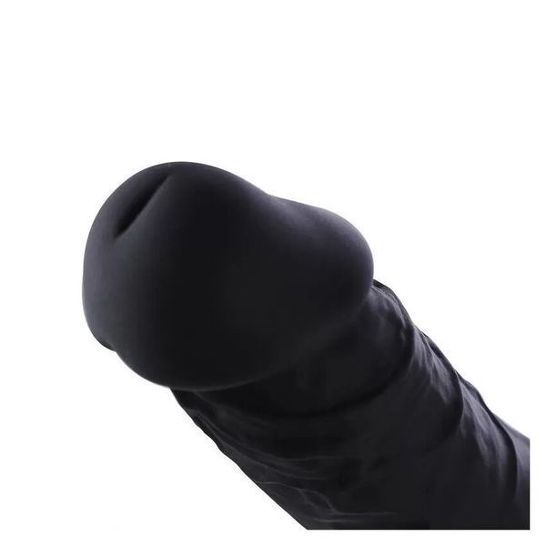 Фалоімітатор для секс-машин Hismith 8.3&Prime; Silicone Dildo Black, система KlicLok, гнучкий стрижень SO9971 фото - купити в секс-шопі Чорний Кролик