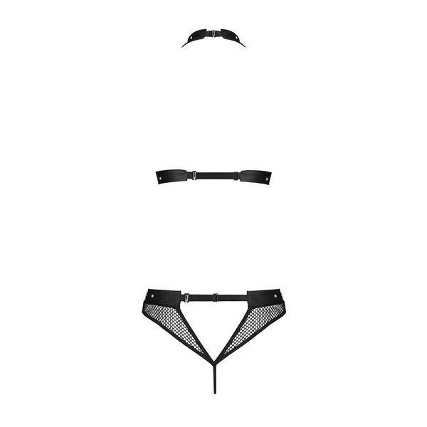 Білизна з відкритим доступом Passion MOONLIGHT SET S/M black, топ, стрінги SO8452 фото - купити в секс-шопі Чорний Кролик