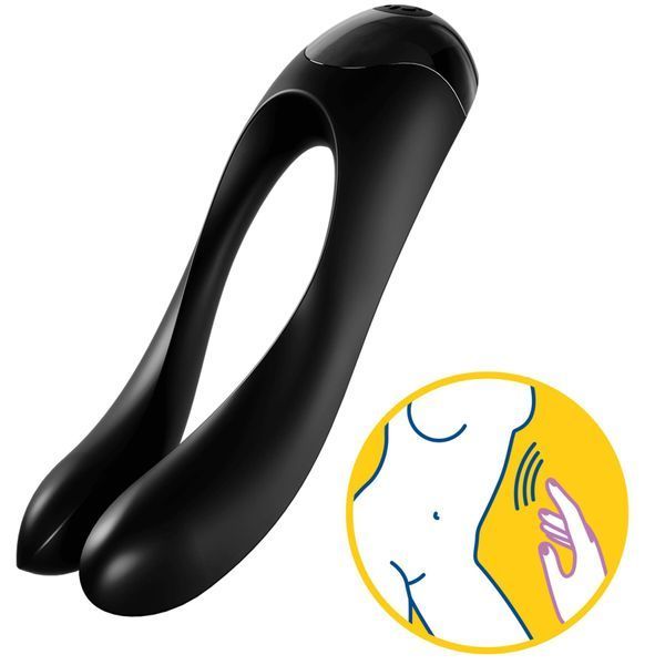 Вібратор на палець Satisfyer Candy Cane Black SO4653 фото - купити в секс-шопі Чорний Кролик