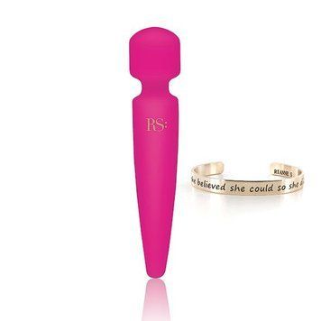 Вібромасажер Rianne S: Bella Mini Wand Rose, 10 режимів, медичний силікон, подарункове паковання SO3868 фото - купити в секс-шопі Чорний Кролик