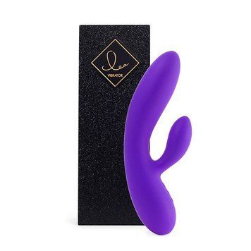 Гнучкий вібратор кролик з двома моторами FeelzToys Lea Rabbit Vibrator Medium Purple SO4431 фото - купити в секс-шопі Чорний Кролик