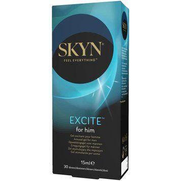 Стимулювальний гель для пеніса SKYN Excite for him 15 мл, поколювання, тепло-холод, містить L-аргінін SX2404 фото - купити в секс-шопі Чорний Кролик