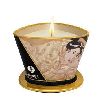Масажна свічка Shunga Massage Candle &ndash; Vanilla Fetish (170 мл) з афродизіаками SO2511 фото - купити в секс-шопі Чорний Кролик