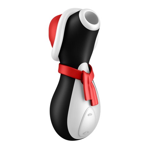 Вакуумний кліторальний стимулятор Satisfyer Penguin Holiday Edition, у шапочці та шарфі SO8777 фото - купити в секс-шопі Чорний Кролик