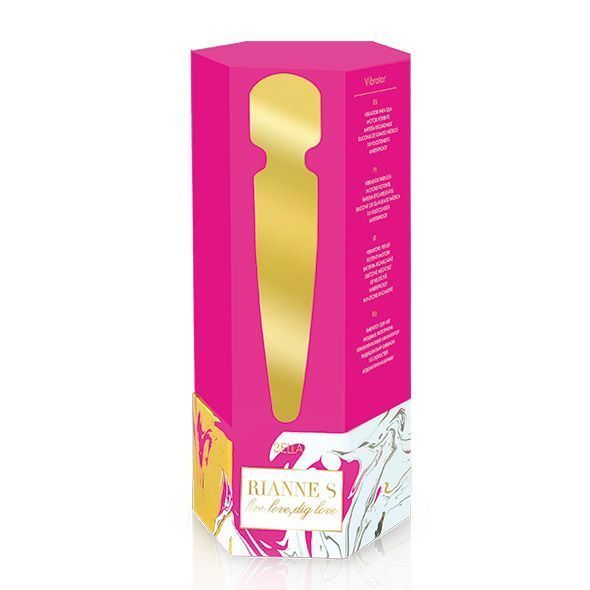 Вібромасажер Rianne S: Bella Mini Wand Rose, 10 режимів, медичний силікон, подарункове паковання SO3868 фото - купити в секс-шопі Чорний Кролик