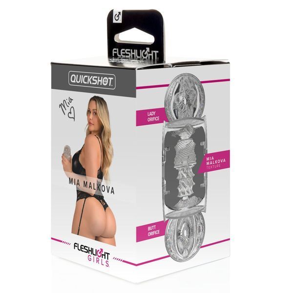Мастурбатор Fleshlight Quickshot Mia Malkova, компактний, зі зліпка вульви та ануса SO8921 фото - купити в секс-шопі Чорний Кролик
