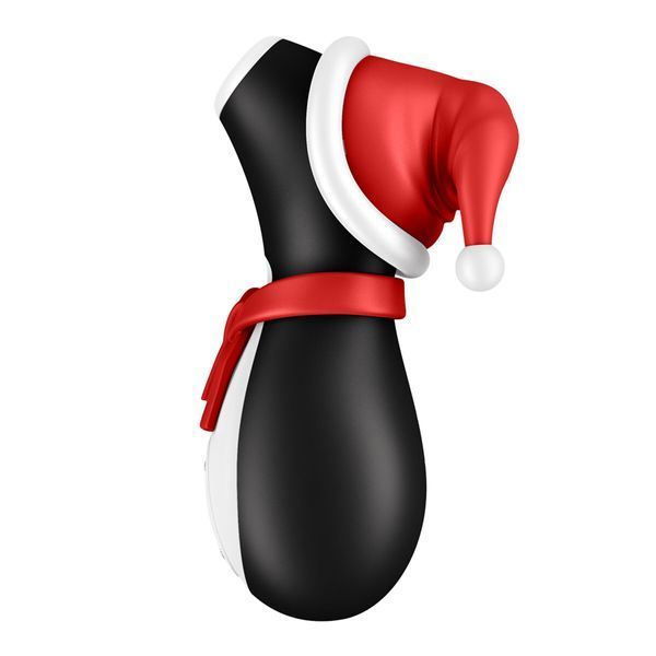 Вакуумний кліторальний стимулятор Satisfyer Penguin Holiday Edition, у шапочці та шарфі SO8777 фото - купити в секс-шопі Чорний Кролик