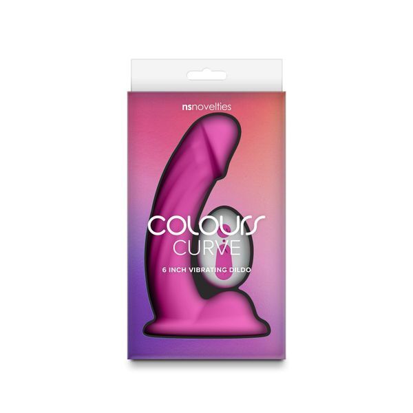Ділдо з вібрацією NS Novelties Colours - Curve - Vibrating - 6" Dildo - Pink SX4334 фото - купити в секс-шопі Чорний Кролик