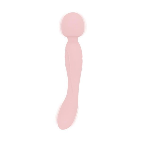 Двосторонній масажер-вібратор Good Vibes Only &ndash; SIMI Double-Sided Wand Vibrator Soft Silicone &ndash; Pink SX3076 фото - купити в секс-шопі Чорний Кролик