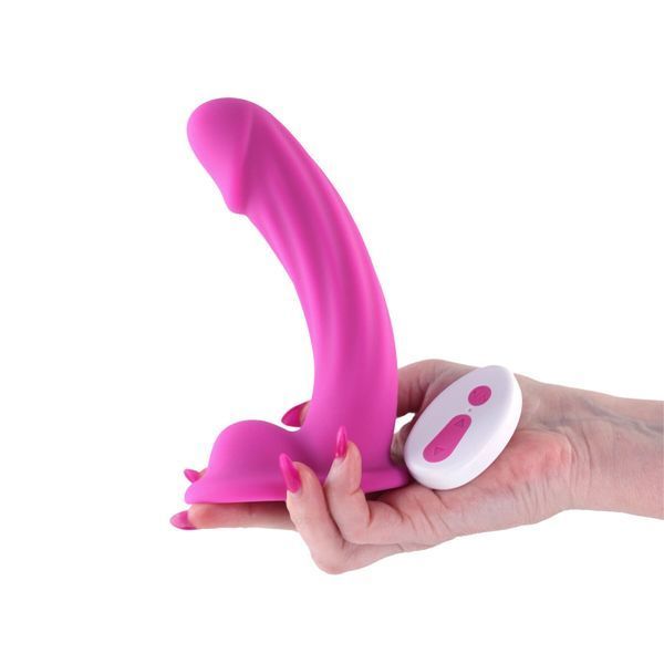 Ділдо з вібрацією NS Novelties Colours - Curve - Vibrating - 6" Dildo - Pink SX4334 фото - купити в секс-шопі Чорний Кролик