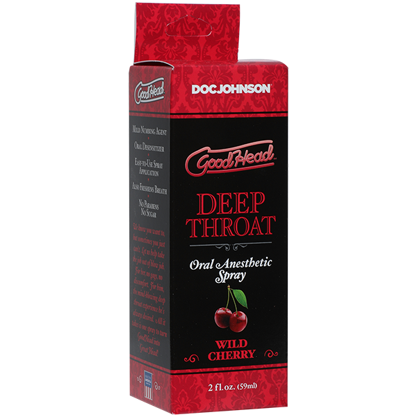 Спрей для мінету Doc Johnson GoodHead DeepThroat Spray - Wild Cherry 59 мл для глибокого мінету SO2800 фото - купити в секс-шопі Чорний Кролик