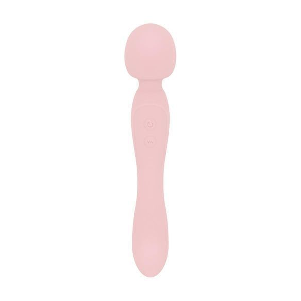 Двосторонній масажер-вібратор Good Vibes Only &ndash; SIMI Double-Sided Wand Vibrator Soft Silicone &ndash; Pink SX3076 фото - купити в секс-шопі Чорний Кролик