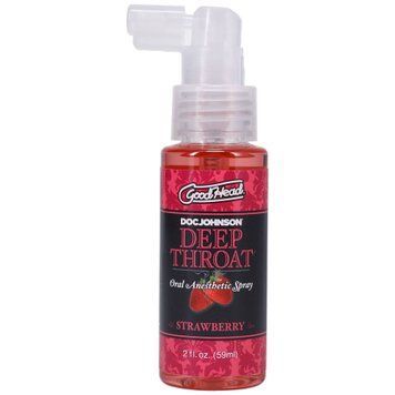 Спрей для мінету Doc Johnson GoodHead DeepThroat Spray - Sweet Strawberry 59 мл для глибокого мінету SO2801 фото - купити в секс-шопі Чорний Кролик