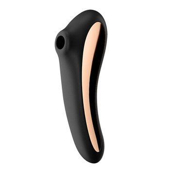 Вакуумний стимулятор з вібрацією Satisfyer Dual Kiss Black SO6114 фото - купити в секс-шопі Чорний Кролик