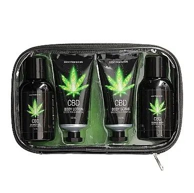 Набір для ванни і душу CBD Luxe Travel set-GREEN TEA & HEMP OIL ( 4 предмета ) PHA245 фото