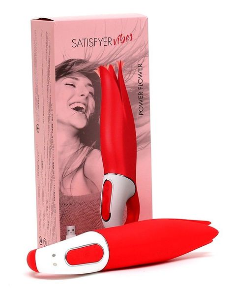 Потужний вібратор Satisfyer Vibes Flower Power з ніжними тремтливими пелюстками, 12 режимів роботи SO2204 фото - купити в секс-шопі Чорний Кролик