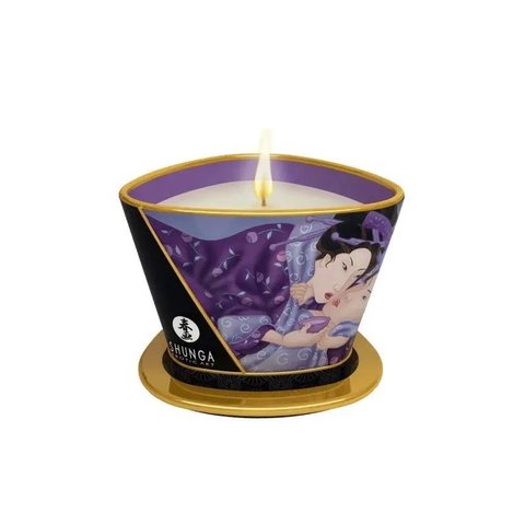 Масажна свічка Shunga Massage Candle – Exotic Fruits (170 мл) з афродизіаками SO2512 фото - купити в секс-шопі Чорний Кролик