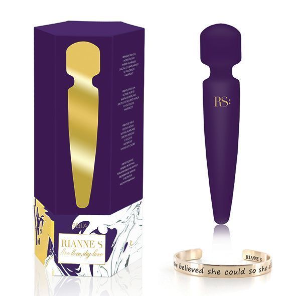 Вібромасажер Rianne S: Bella Mini Wand Purple, 10 режимів, медичний силікон, подарункове паковання SO3869 фото - купити в секс-шопі Чорний Кролик