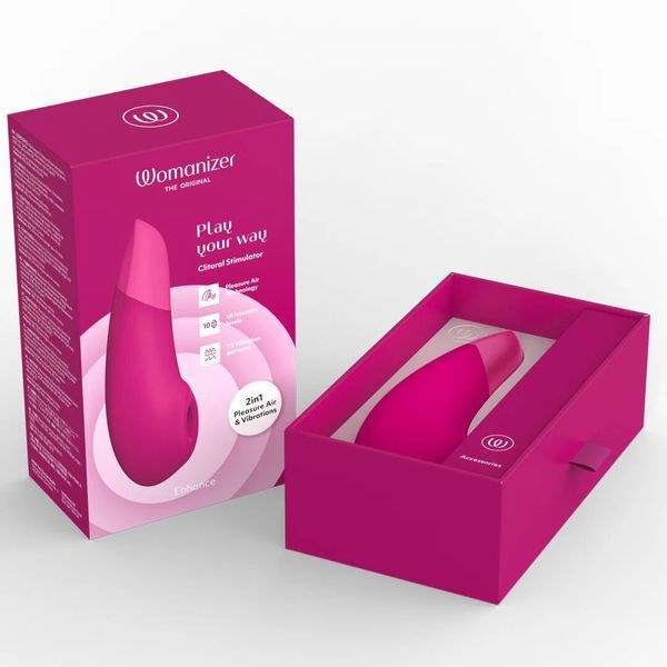 Вакуумний кліторальний стимулятор Womanizer Enhance Pink SX2542 фото - купити в секс-шопі Чорний Кролик
