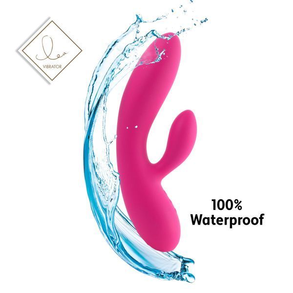 Гнучкий вібратор кролик з двома моторами FeelzToys Lea Rabbit Vibrator Rubine Red SO4432 фото - купити в секс-шопі Чорний Кролик