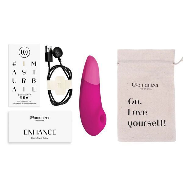 Вакуумний кліторальний стимулятор Womanizer Enhance Pink SX2542 фото - купити в секс-шопі Чорний Кролик