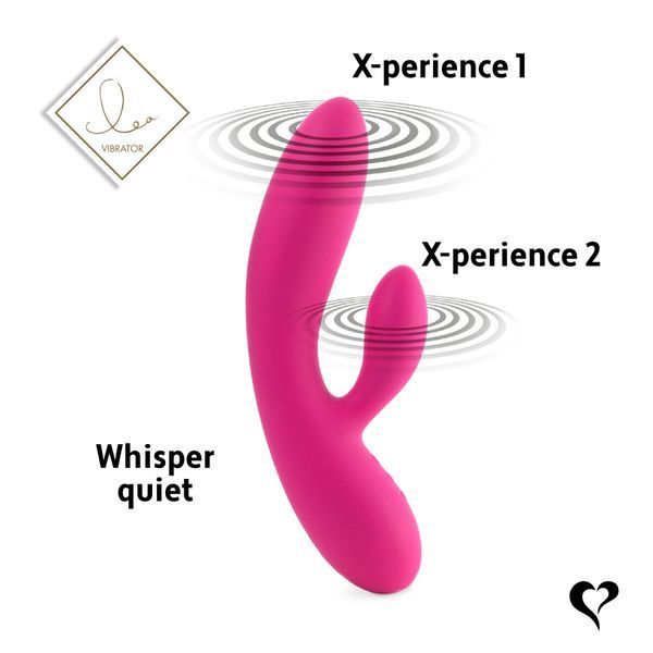 Гнучкий вібратор кролик з двома моторами FeelzToys Lea Rabbit Vibrator Rubine Red SO4432 фото - купити в секс-шопі Чорний Кролик